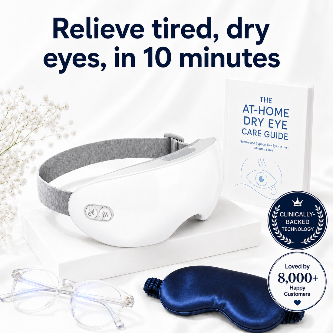 Everything included with the Lumoru Steam Eye Mask